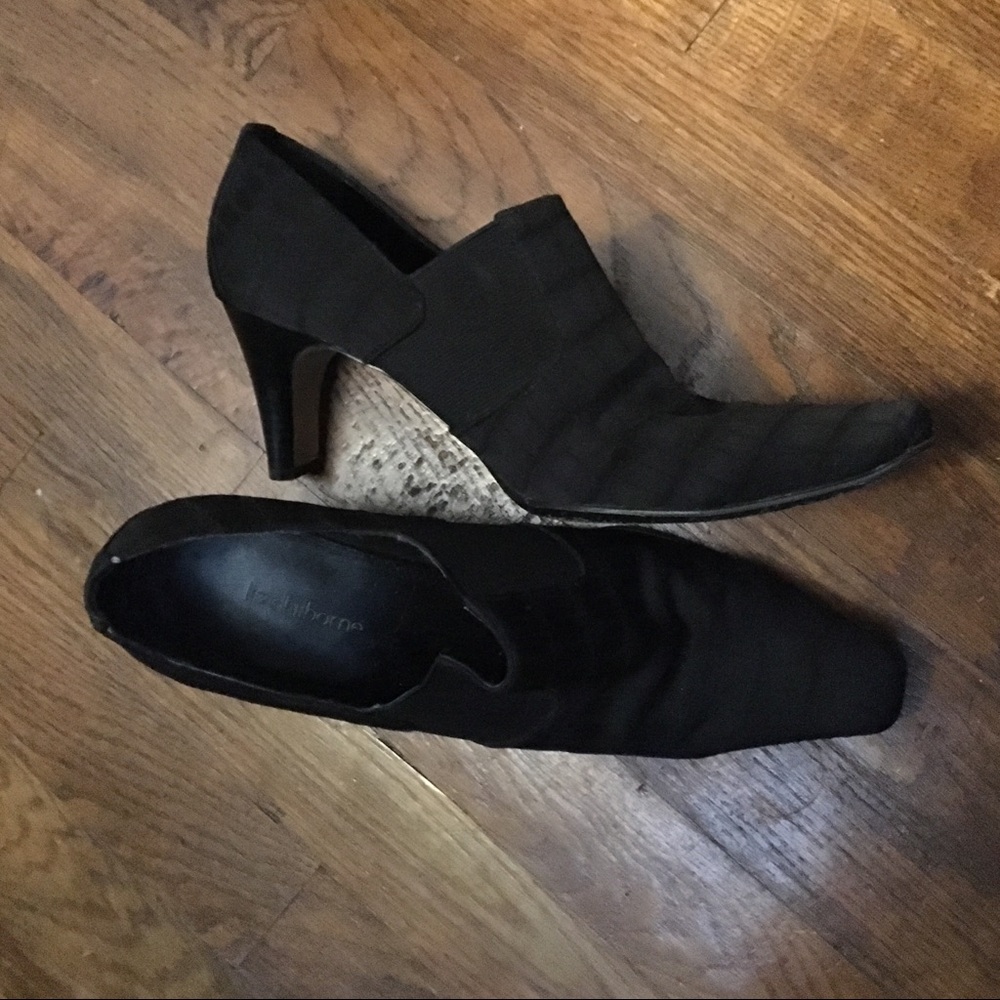 Liz Claiborne Black Fabric Bootlets sz10
